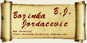 Božinka Jordačević vizit kartica